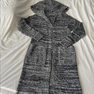 Long Hooded Cardigan Sweater